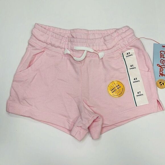 Cat & Jack Girls Pink Flexible Drawstring Shorts Size 4T - Picture 1 of 4